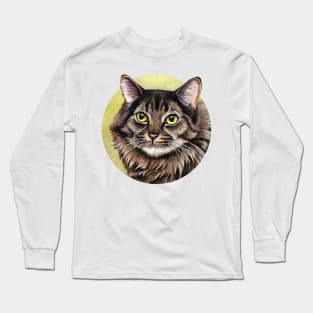 Cute Brown Tabby Cat Long Sleeve T-Shirt